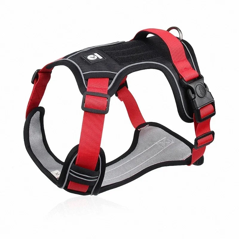 SafeStep Adjustable Dog Harness – Reflective, Comfortable, and Adjustable Safety Vest for Dogs, Ideal for Walking and Training.