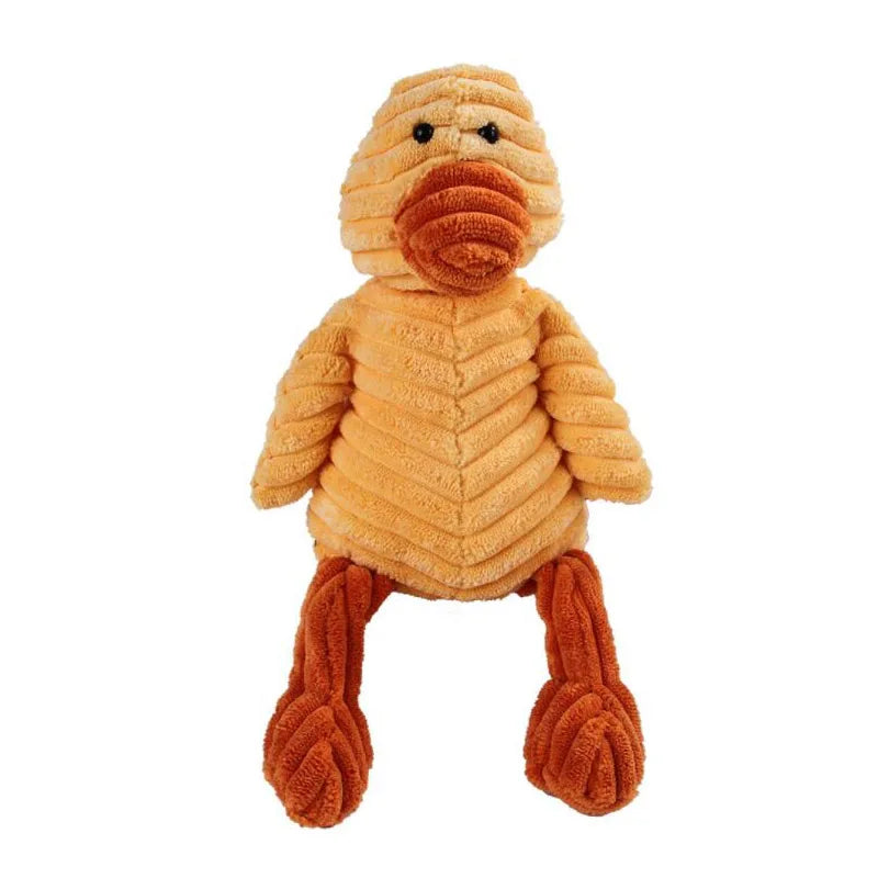 Plush Animal Shaped Squeaky Dog Toy - Bite Resistant, Corduroy Material for Small & Large Dogs